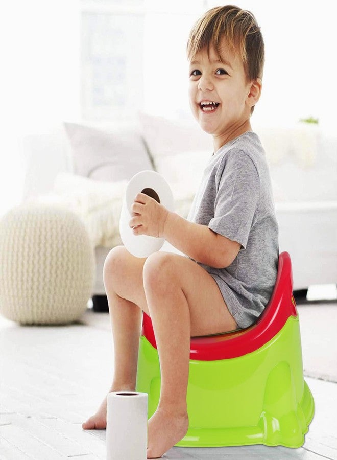 Zerya Apple Potty Toilet Trainer Seat with Removable Bowl And Closing Lid and High Back Support for 6-18 Month Toddler Boys Girls (Green & Red) - Image 3