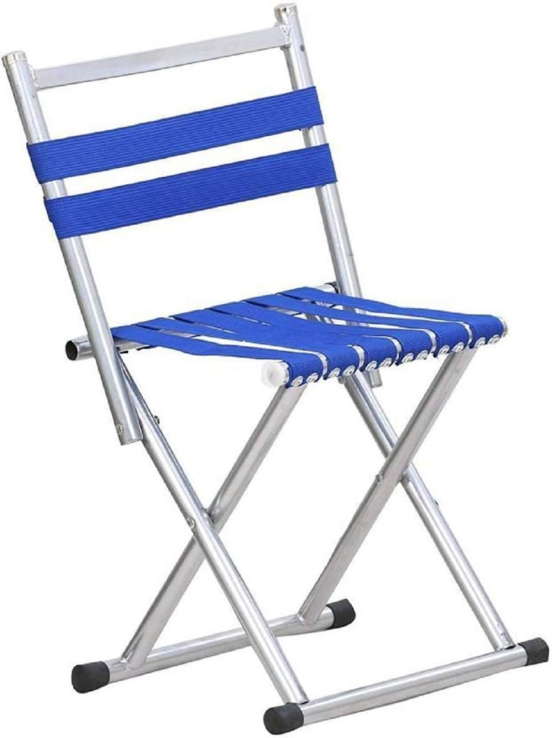 Wrishay Galvanized Metal Folding Chair and Stool for Travel Camping Hiking Fishing Picnic Garden Lawn Sitting Stool Collapsible Foldable Lightweight Stool Chair Blue