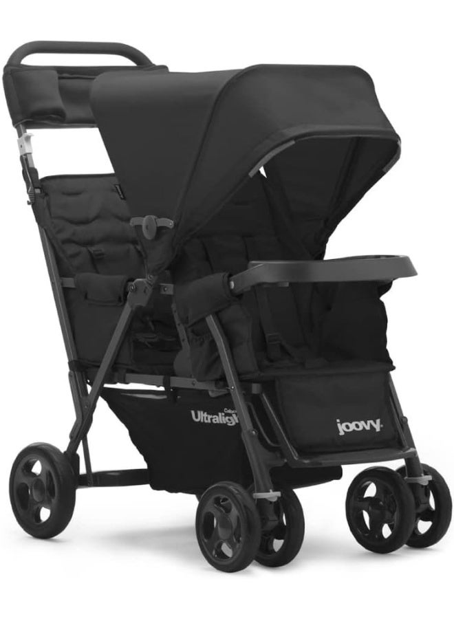 Joovy Caboose Too Ultralight Graphite Stroller, Stand On Tandem, Double Stroller, Black - Image 1