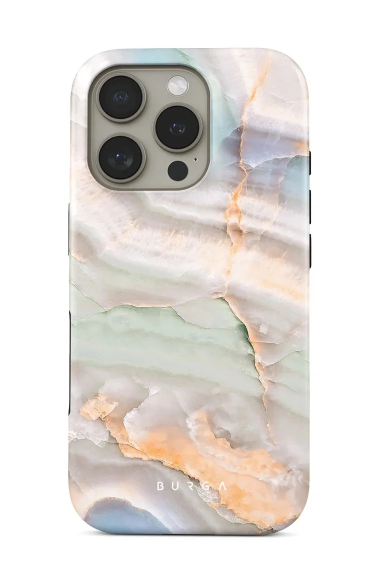 BURGA iPhone 16 Pro Case, 2 Piece Hard Shell + TPU Silicone Interior, Shock Absorption, All Port Accessible, Raised Bezel For Screen &amp; Camera Protection, Never Fading HQ Print,Pastel Hues
