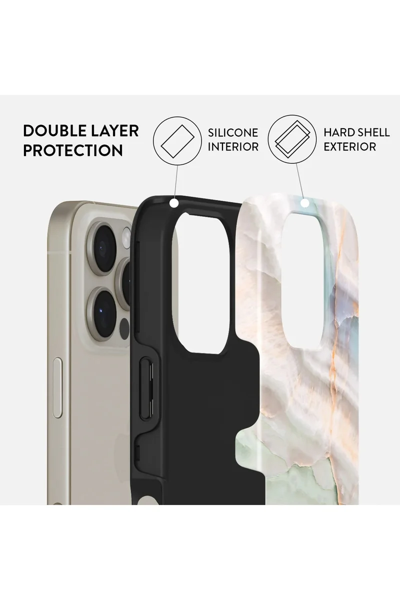 BURGA iPhone 16 Pro Case, 2 Piece Hard Shell + TPU Silicone Interior, Shock Absorption, All Port Accessible, Raised Bezel For Screen &amp; Camera Protection, Never Fading HQ Print,Pastel Hues