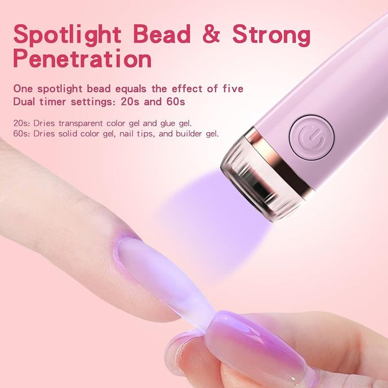 مصباح قلم محمول قابل لإعادة الشحن بقوة 3 واط لتجفيف طلاء الأظافر LED، مثالي لصالون المنزل والسفر - Image 3