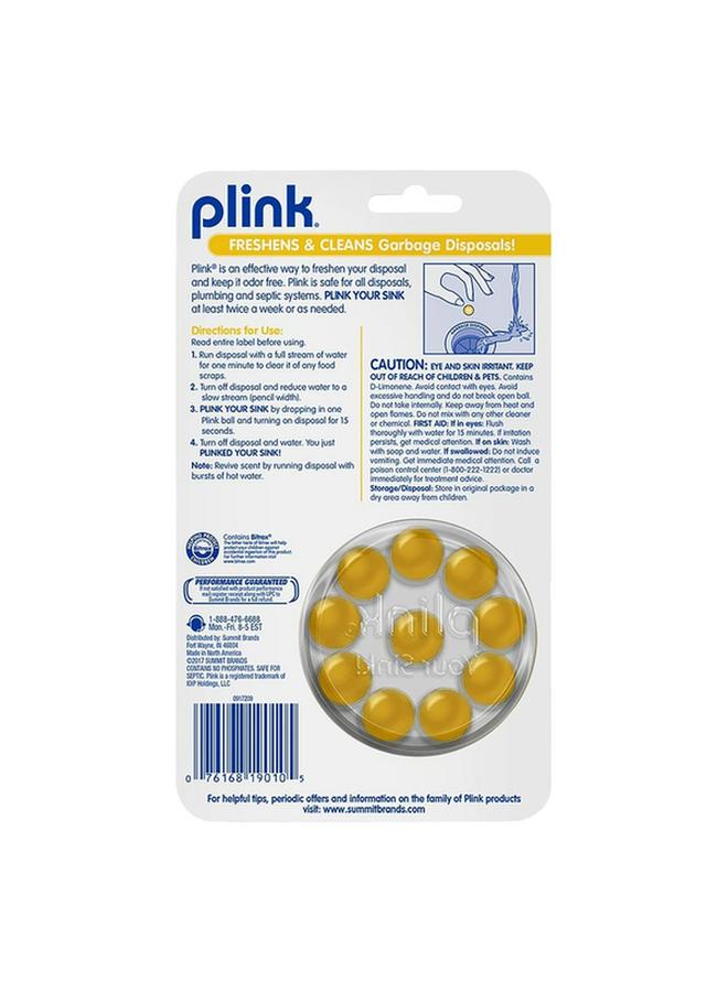 Plink 10-Piece Fresh Lemon Scented Garbage Disposal Freshener and Cleaner Orange 23g - Image 2
