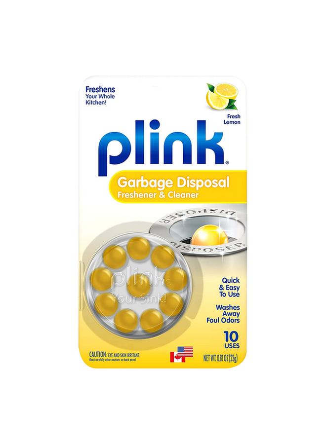 Plink 10-Piece Fresh Lemon Scented Garbage Disposal Freshener and Cleaner Orange 23g - Image 1