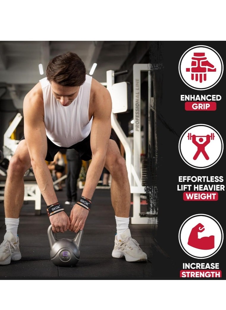 BESTPEAK Weightlifting Fitness Bands, Weightlifting Cotton Straps for Men and Women with Neoprene Padding, Fitness Wrist Straps with Cushioned Wrist Padding and Non-Slip Silicone for Bodybuilding Weightlifting, Strength Training and Deadlifts  - Image 3