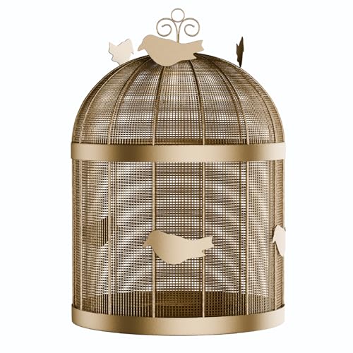 Lifelong Multipurpose Organizer for Fruits, Snacks & Dry |Golden Covered Fruit Basket with Lid | Premium Metal Storage Basket with Bird Design for Dining Table, Kitchen & Home Décor,Stylish Organizer - Image 1