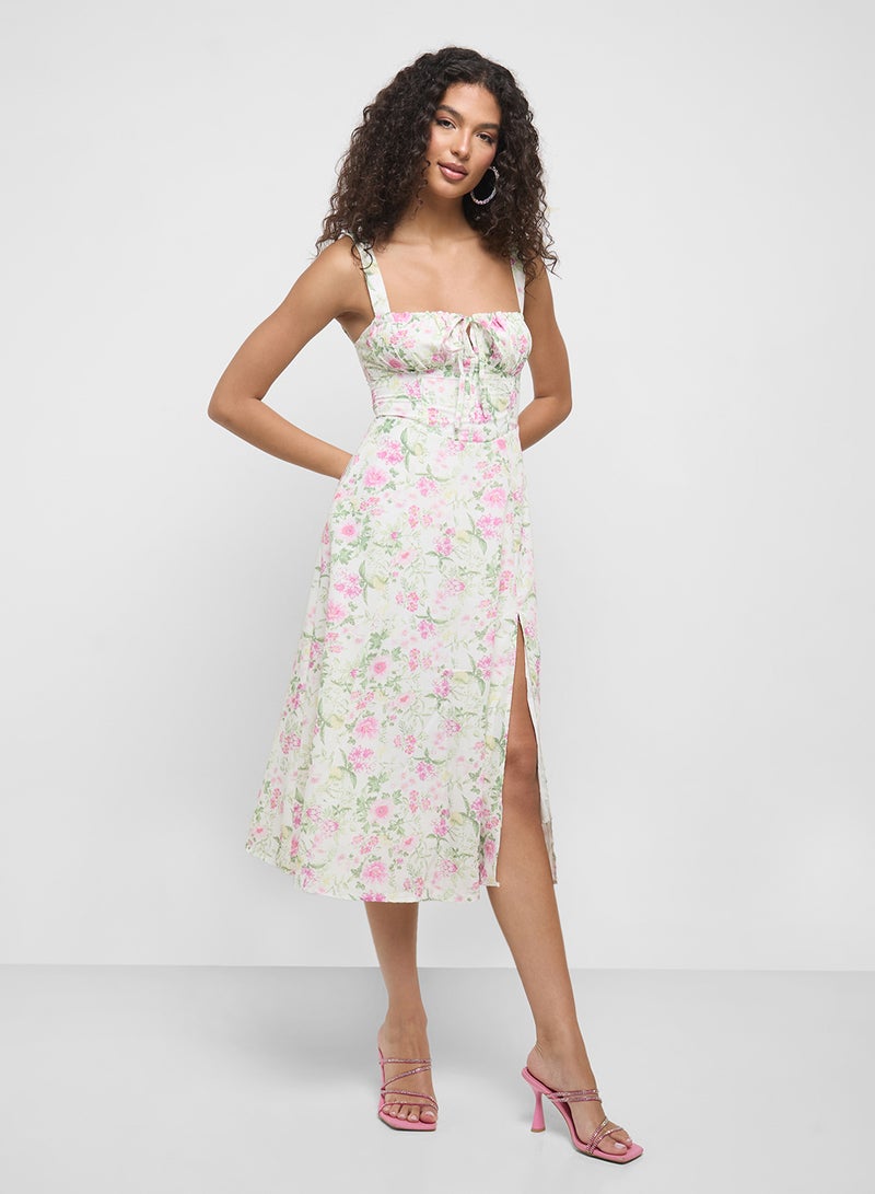 Ginger Strappy Milkmaid Floral Sundress - Image 1