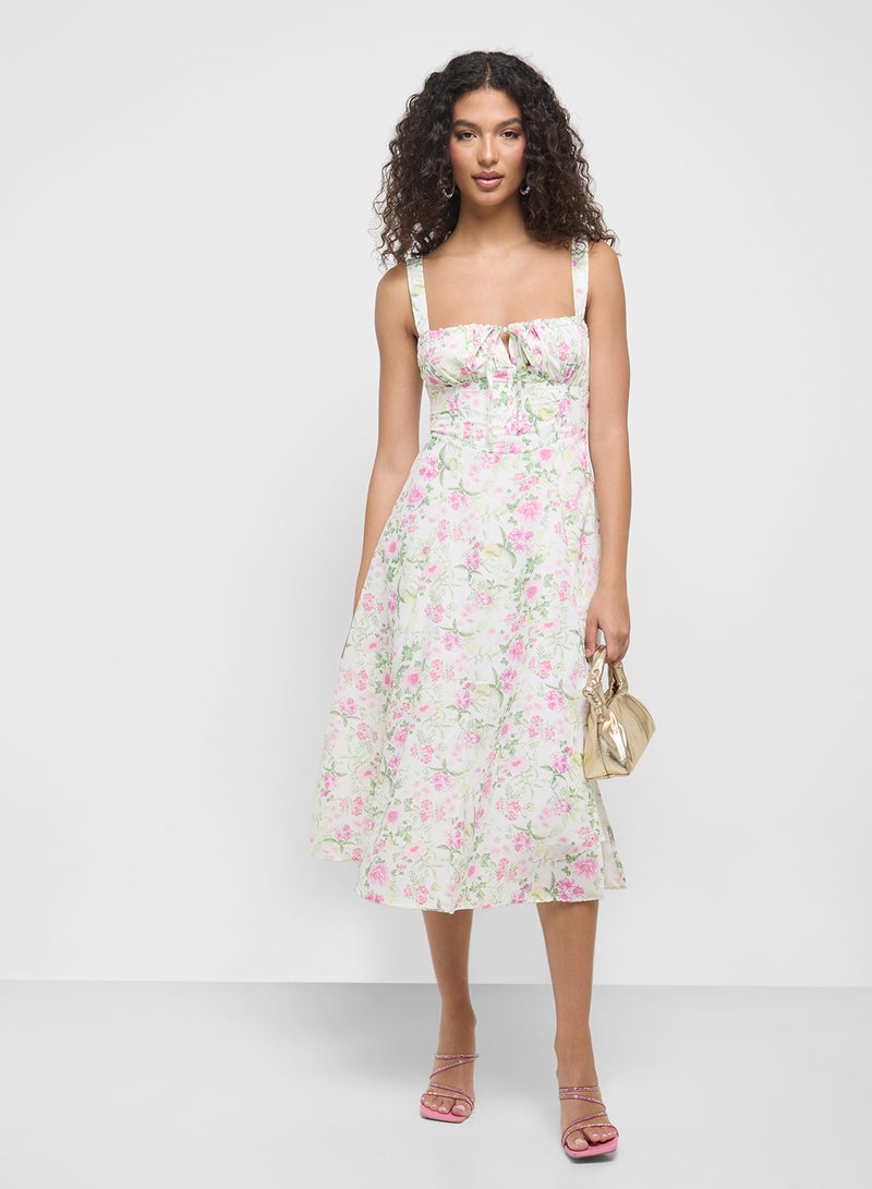Ginger Strappy Milkmaid Floral Sundress - Image 4