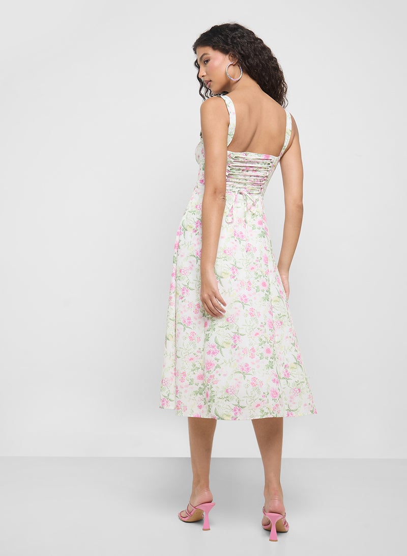 Ginger Strappy Milkmaid Floral Sundress - Image 2