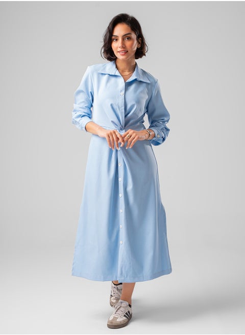 Long Sleeves Dress - Women (Sky Blue)