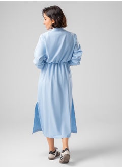 Arafa Long Sleeves Dress - Women (Sky Blue)  - Image 3