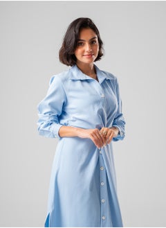 Arafa Long Sleeves Dress - Women (Sky Blue)  - Image 5