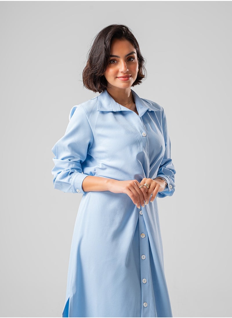 Arafa - Long Sleeves Dress - Women (Sky Blue) - Image 1