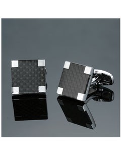 French Style Shirt Cufflinks Redwood Carbon Fiber Retro Pattern Cufflinks