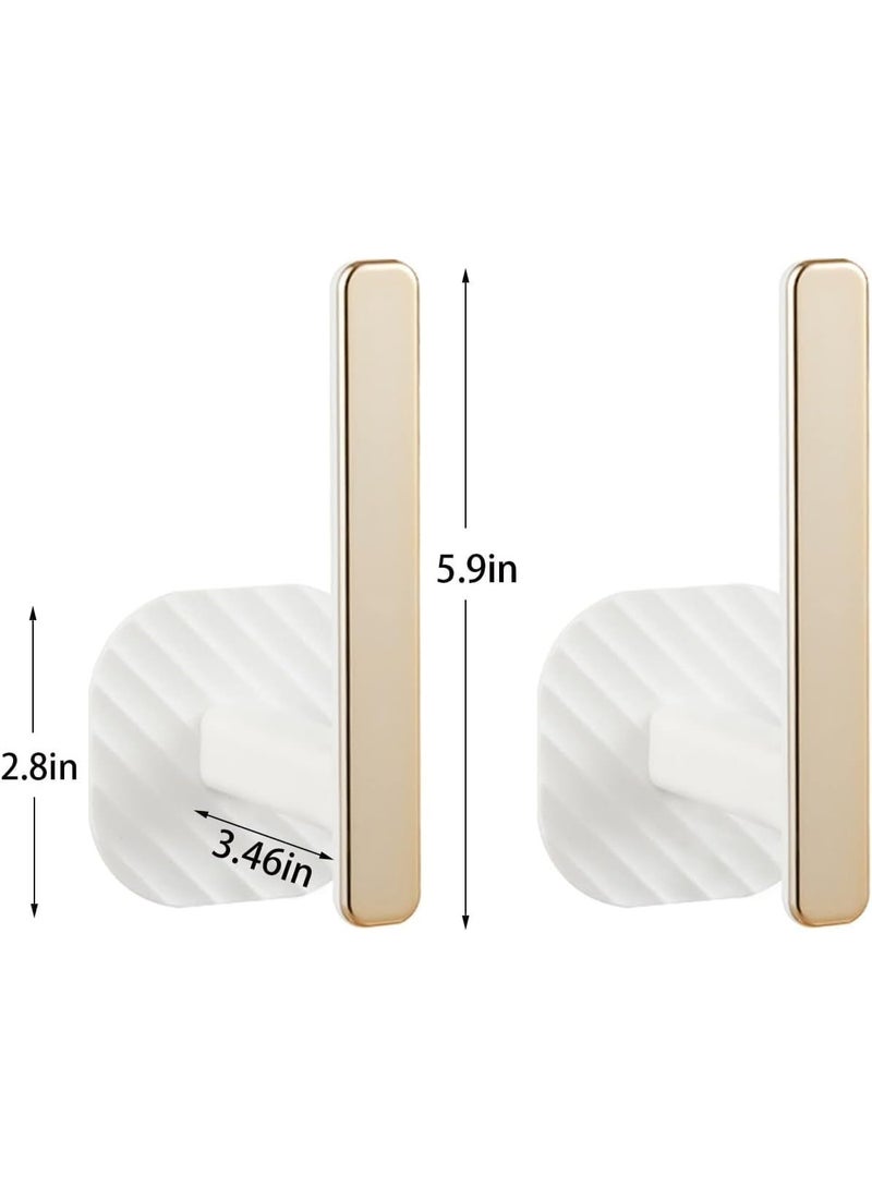2Pcs Gold Curtain Holders Self Adhesive Curtain Tieback L Shaped Wall Mounted Hook Drapery Curtain Tiebacks Window Treatment Holdbacks for Home and Cafe Balcony Decorative Curtain Drapery - Image 2