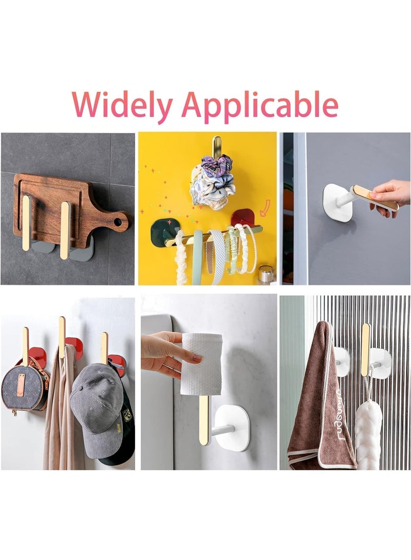 2Pcs Gold Curtain Holders Self Adhesive Curtain Tieback L Shaped Wall Mounted Hook Drapery Curtain Tiebacks Window Treatment Holdbacks for Home and Cafe Balcony Decorative Curtain Drapery - Image 3