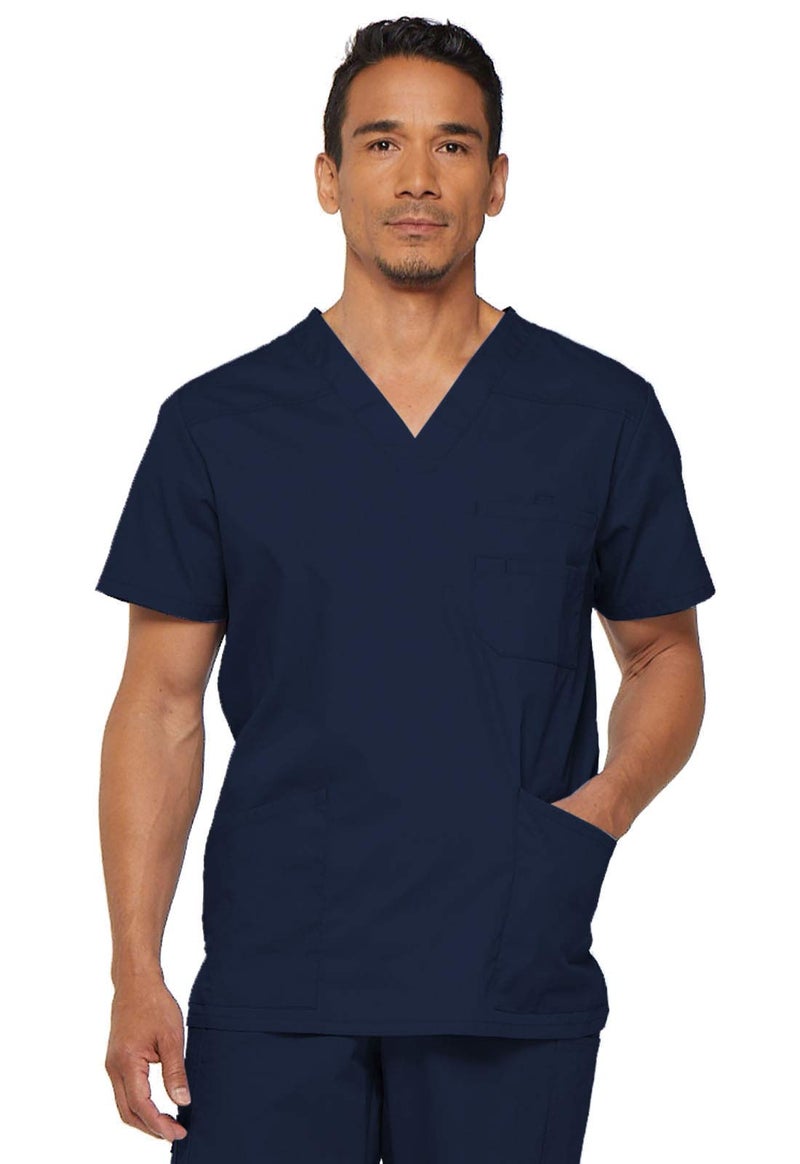 Dickies Unisex V-Neck Scrub Top, Navy, X-Large - Image 2