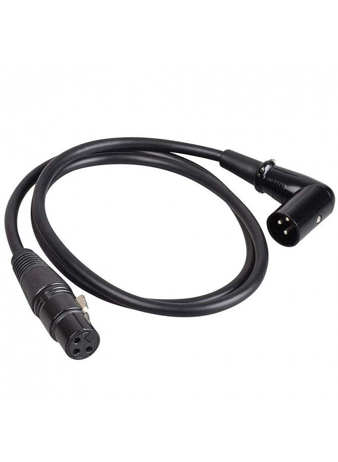 Smays Right Angle XLR Microphone Cable 3 ft, 90-Degree Male to Female Balanced Cord - Image 1