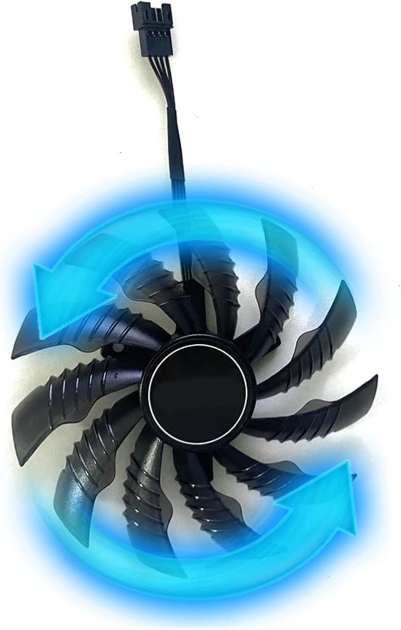 Youngran 95mm PLD10010S12H 4PIN RTX3060 GPU Fan Compatible for RTX3060 Ti Eagle Compatible for Gigabyte GTX 1650 1660Ti RTX 2060 2070 Graphics Card Fans Leisurely (Blade Color : B) - Image 1