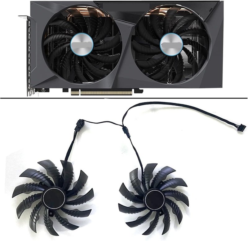Youngran 95mm PLD10010S12H 4PIN RTX3060 GPU Fan Compatible for RTX3060 Ti Eagle Compatible for Gigabyte GTX 1650 1660Ti RTX 2060 2070 Graphics Card Fans Leisurely (Blade Color : B) - Image 2