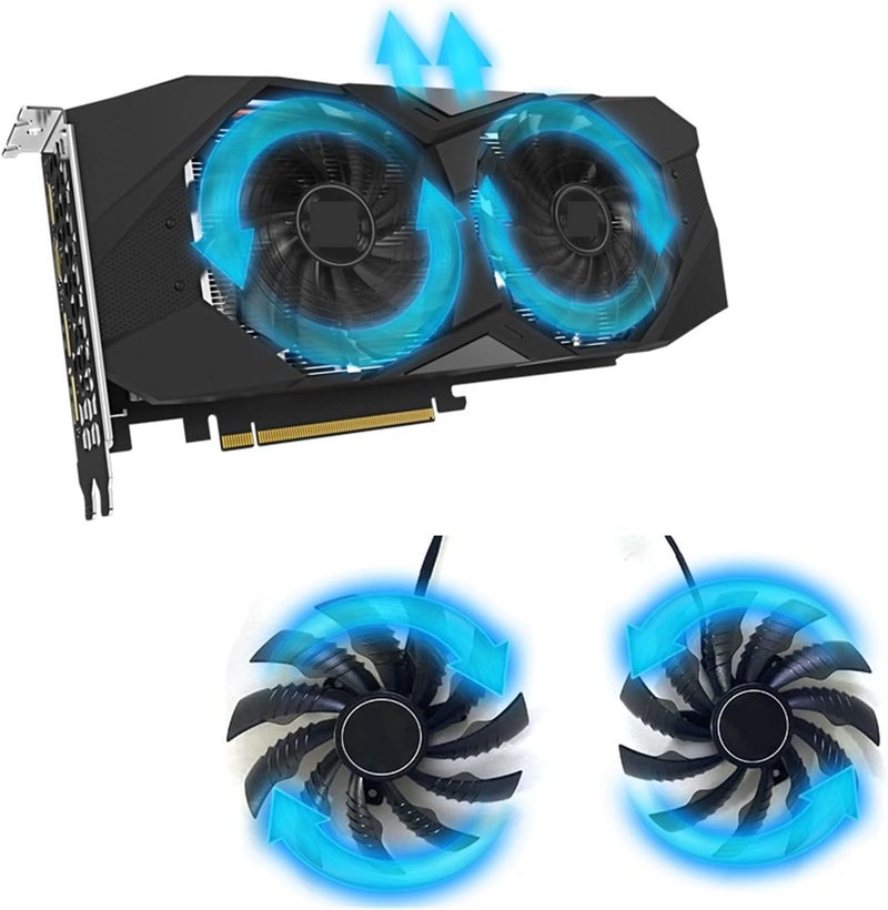 Youngran 95mm PLD10010S12H 4PIN RTX3060 GPU Fan Compatible for RTX3060 Ti Eagle Compatible for Gigabyte GTX 1650 1660Ti RTX 2060 2070 Graphics Card Fans Leisurely (Blade Color : B) - Image 3