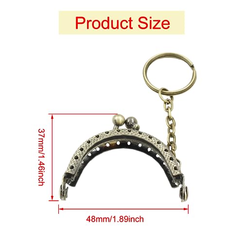 Moicstiy 10 PCS Kiss Clasp Lock Bronze Arch Purse Frame Metal Coin Frame Clasp with Key Ring for DIY Craft Bag Sewing - Image 3