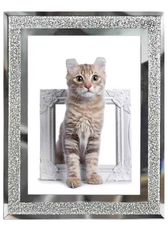 erorex - Frames Polished Silver Plate Picture Frame Glass And Crystal Photo Frame Ornamentstabletop Display For Birthdays Mother'S Day And Other Special Days Is Perfect 4X6 Picture Frames Silver - Image 1