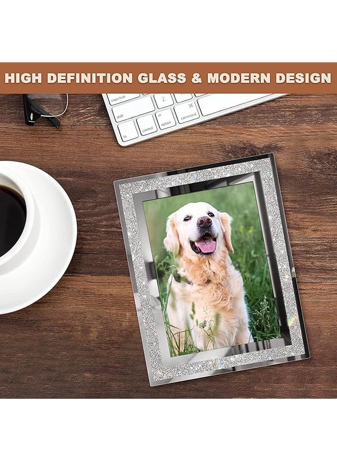 erorex - Frames Polished Silver Plate Picture Frame Glass And Crystal Photo Frame Ornamentstabletop Display For Birthdays Mother'S Day And Other Special Days Is Perfect 4X6 Picture Frames Silver - Image 1