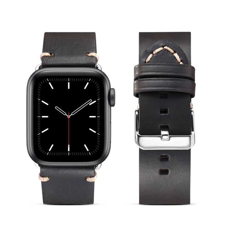 Leather Smartwatch Band in Red for daily smartwatch wear and replacement strap Home Use Travel Use Outdoor Use Portable Use Routine Use Personal - Image 5