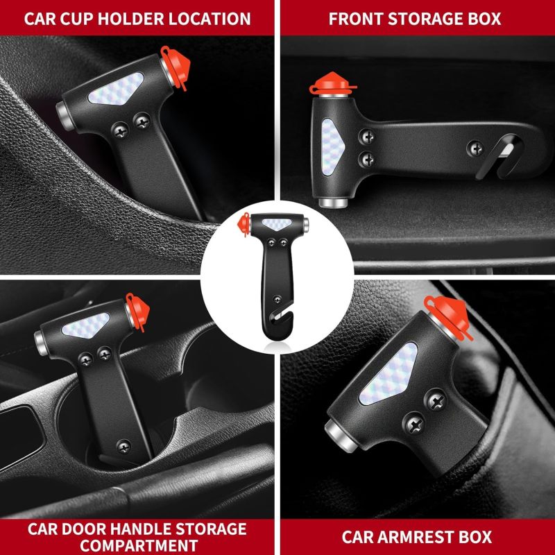 Car Seat Belt Cutter: Black+blue, Dual-function Emergency Escape Tool - Window Breaker for Vehicle Emergency Situations - Image 2