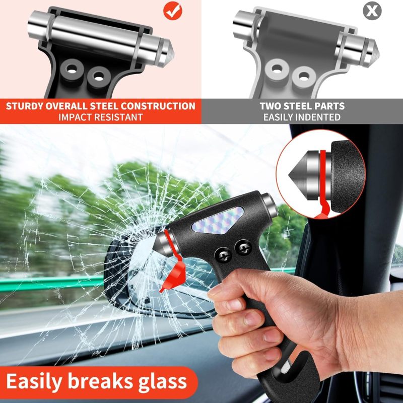 Car Seat Belt Cutter: Black+blue, Dual-function Emergency Escape Tool - Window Breaker for Vehicle Emergency Situations - Image 5