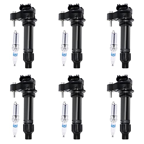 MAS Set of 6 Ignition Coils Pack&Platinum Spark Plugs Compatible with Saturn Outlook Buick Enclave Chevrolet Caprice Traverse Cadillac CTS SRX GMC Replacement for UF569 ‎C1555 5C1612 - Image 2