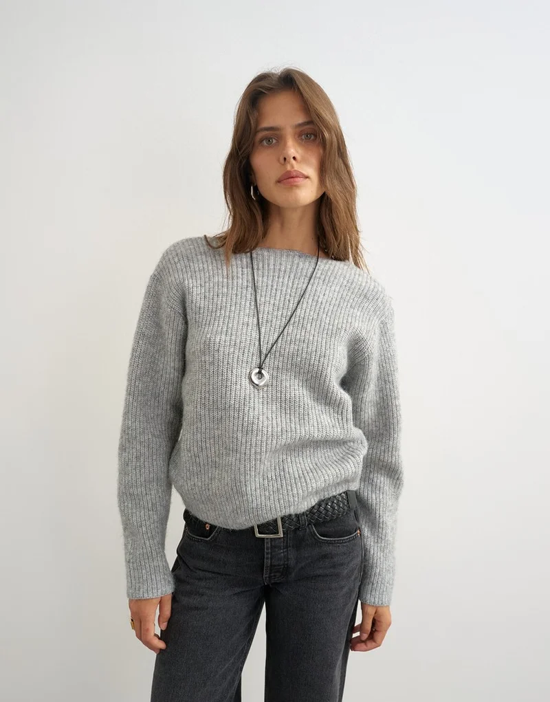 Topshop Knitted Knot Back Jumper