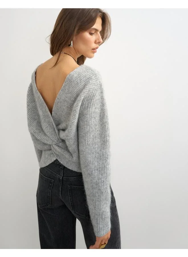 Topshop Knitted Knot Back Jumper