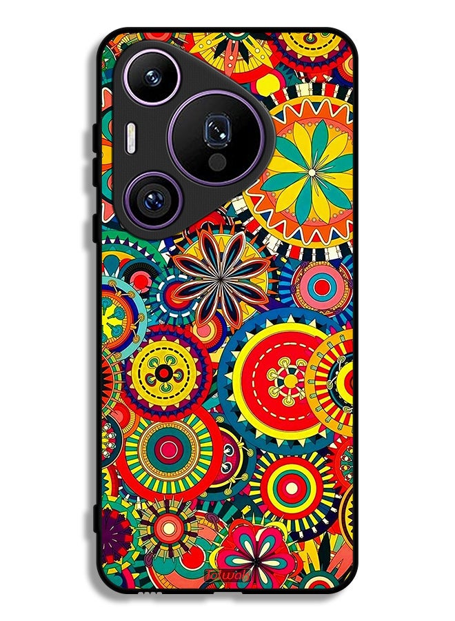 Tolwak Huawei Pura 70 Pro Protective Case Cover Colorful Mandala Pattern - Image 1