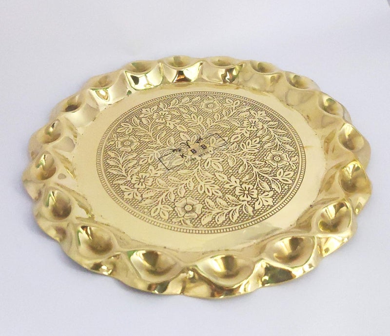 KBB Brass Fancy THALIPooja PlatePooja THALIBrass Dinner Plate 10 INCH - Image 3