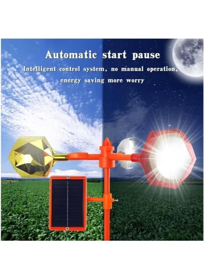 Bird Repellent Devices Reflect-a-Bird Deterrent with Solar Voice Scarer,360° Wind Driven Flash for Outside eon Woodpeckers Keep Scare Birds Away Solar Animal Repeller Reflective (Multicolor)