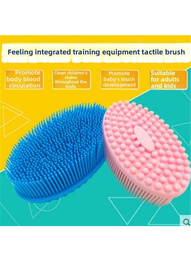 Sensory Training Tactile Brush Baby Massage Brush Bath Bath Brush Baby Shampoo Brush Caesarean Section Kidsren's Massage Brush-Color:Blue - Image 2