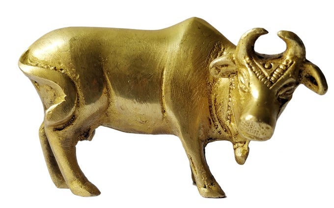 INDIAN TRADITIONAL PREMIUM BRASS STATUE COW FIGURINE HANDCRAFTED COW STATUE SHOWPIECE FOR HOME DECOR
