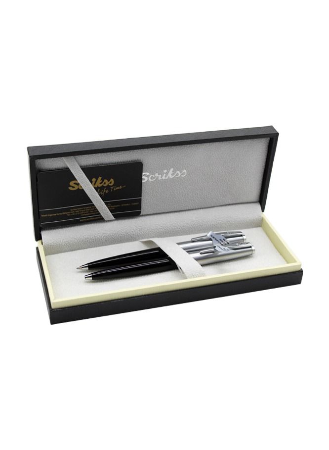 SCRIKSS METROPOLIS FOUNTAIN PEN + BALL PEN SET BLACK