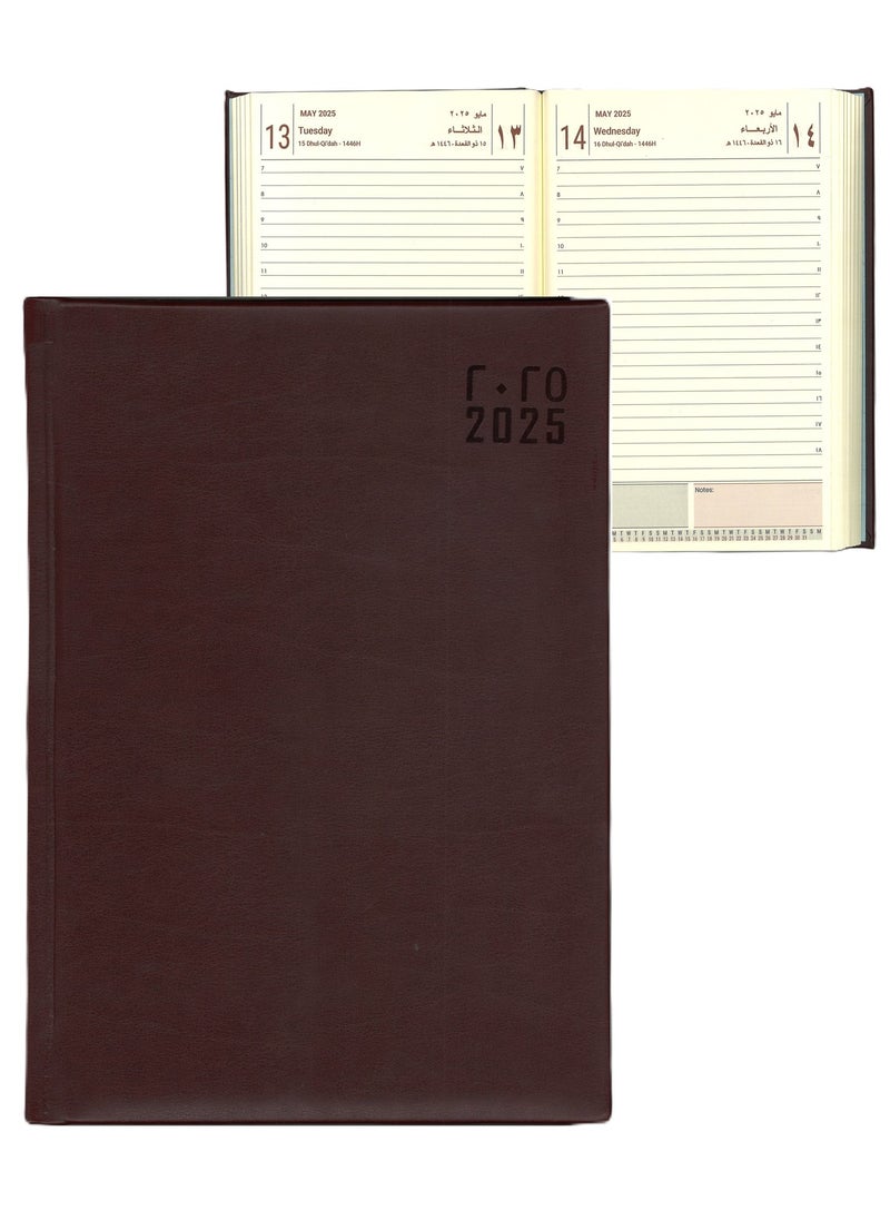 Psi 2025 Executive Diary With Brown PU Cover A5 Size  - Image 1