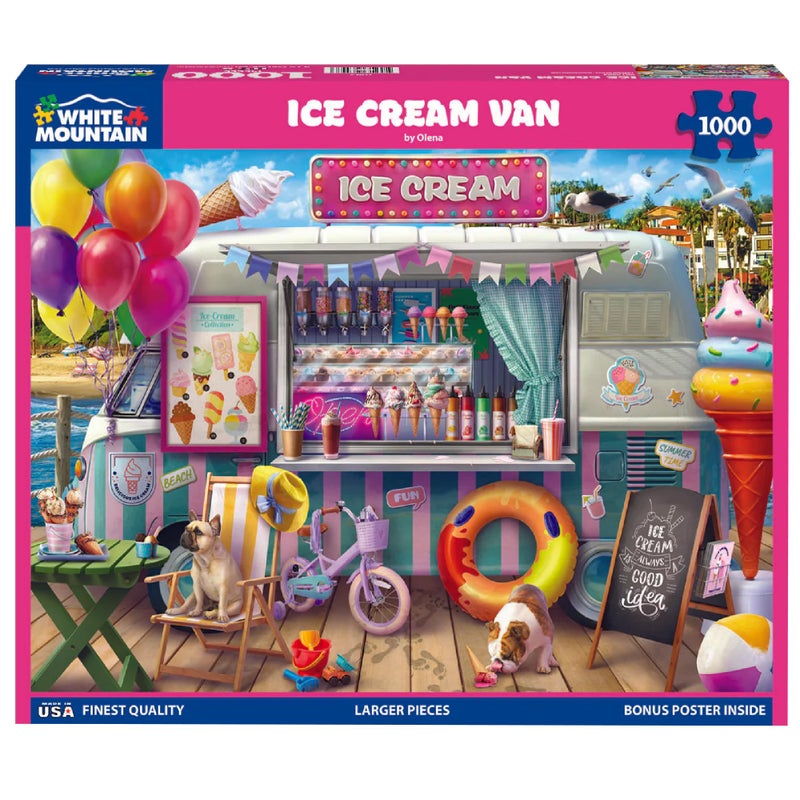 White Mountain Ice Cream Van Puzzle 1000 Piece Summer Jigsaw Puzzles for Adults - Image 2