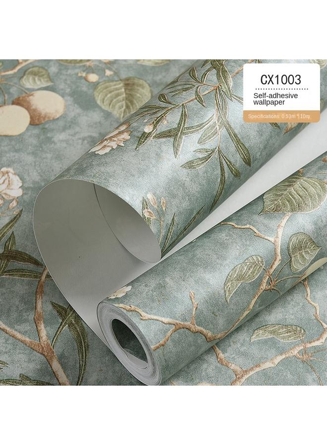 الأزرق جي دبليو ورق الحائط الأمريكي ذاتي اللصق غرفة نوم 3D ريترو غير منسوجة التلفزيون خلفية جدار غرفة المعيشة ذاتية الالتصاق ورق الحائط بالجملة - Image 1