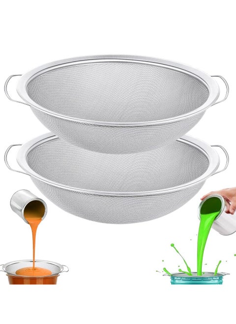 Fine Mesh Paint Strainer, 60 Mesh Stainless Steel Paint Filter Emulsion Honey Funnel Filter Cover Fits 5 Gallon Paint Bucket Filter Tool Insert Strains (2 Piece)