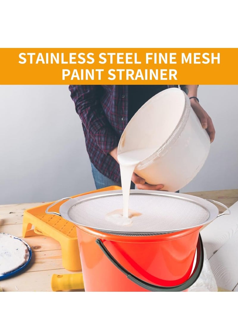 SYOSI - Fine Mesh Paint Strainer, 60 Mesh Stainless Steel Paint Filter Emulsion Honey Funnel Filter Cover Fits 5 Gallon Paint Bucket Filter Tool Insert Strains (2 Piece) - Image 1