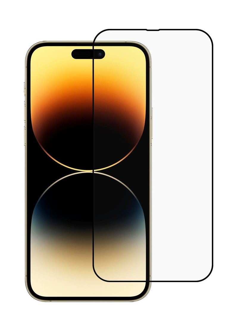 BORTONY Screen Protector Compatible for iPhone 14 Pro Max [6.7 Inch] Full Coverage 9D Tempered Glass Film For iPhone 14 Pro Max Clear/Black - Image 1