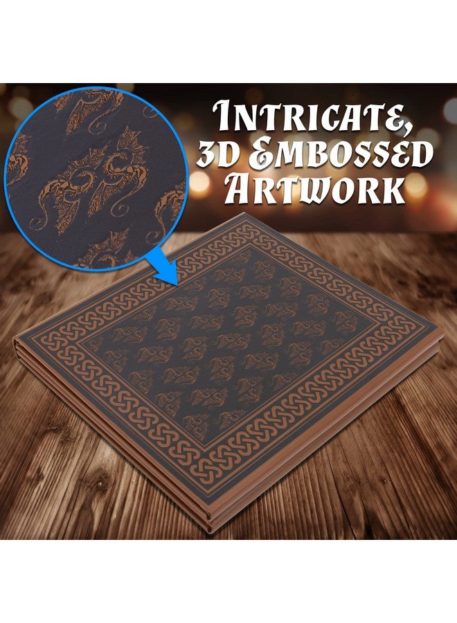 CASEMATIX Dm Screen Faux Leather Embossed Gm Screen Four Panel Folding Dungeon Master Screen With Wet Erase Transparent Pockets And Compatible With Tabletop Roleplaying Games Inserts Not Included - Image 3