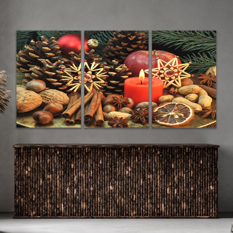 Marktna Three luxurious modern canvas prints with a hollow frame, measuring (90×40), three pieces - Image 1