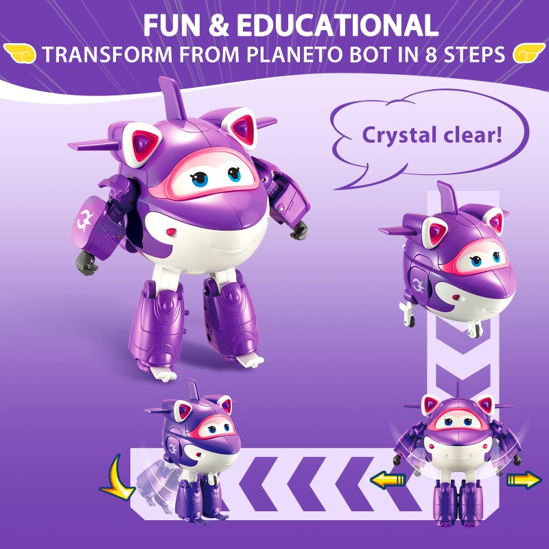 Super Wings Transformer Toys, 5 in Crystal Airplane Transformer Figures Toys, 2 in 1 Mode Rescue Bots Action Figure Toys for 3-5 Year Old Boys Girls, Fun Plane Toys for Toddlers Kids Age 3 4 5 6 7 - Image 3