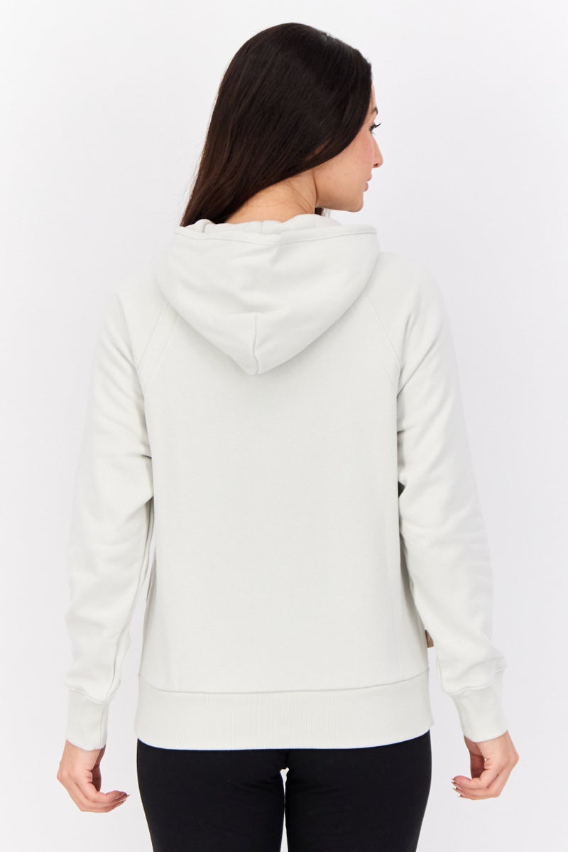 PUMA هودي نسائي بأكمام طويلة ومريحة، رمادي هادئ - Image 3